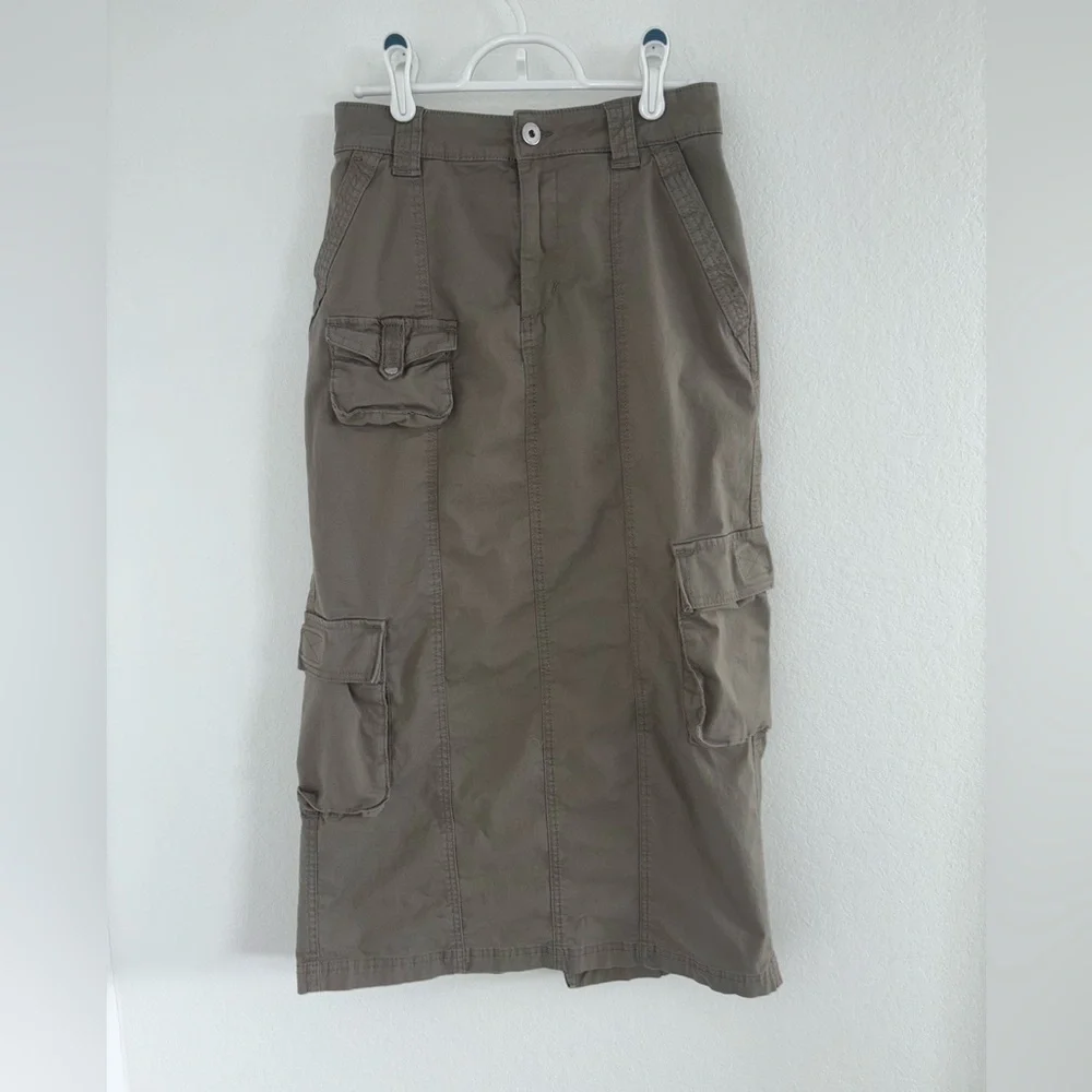 Cotton On Olive Cargo Utility Maxi Skirt